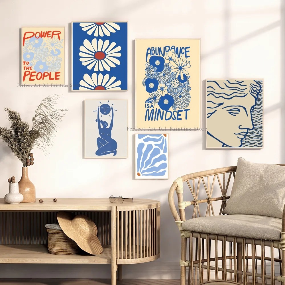 

Abstract Line Art Flower Poster Paper Print Home Living Room Bedroom Entrance Bar Restaurant Cafe Art Painting Decoration