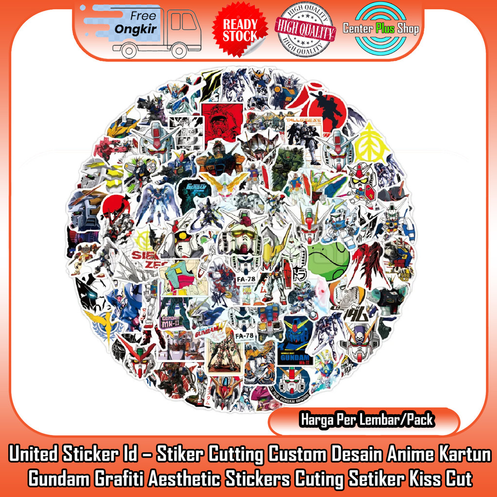 United Sticker Id – Stiker Cutting Kartun Anime GUNDAM Stickers DIY Skateboard Laptop Gitar Buku Gra