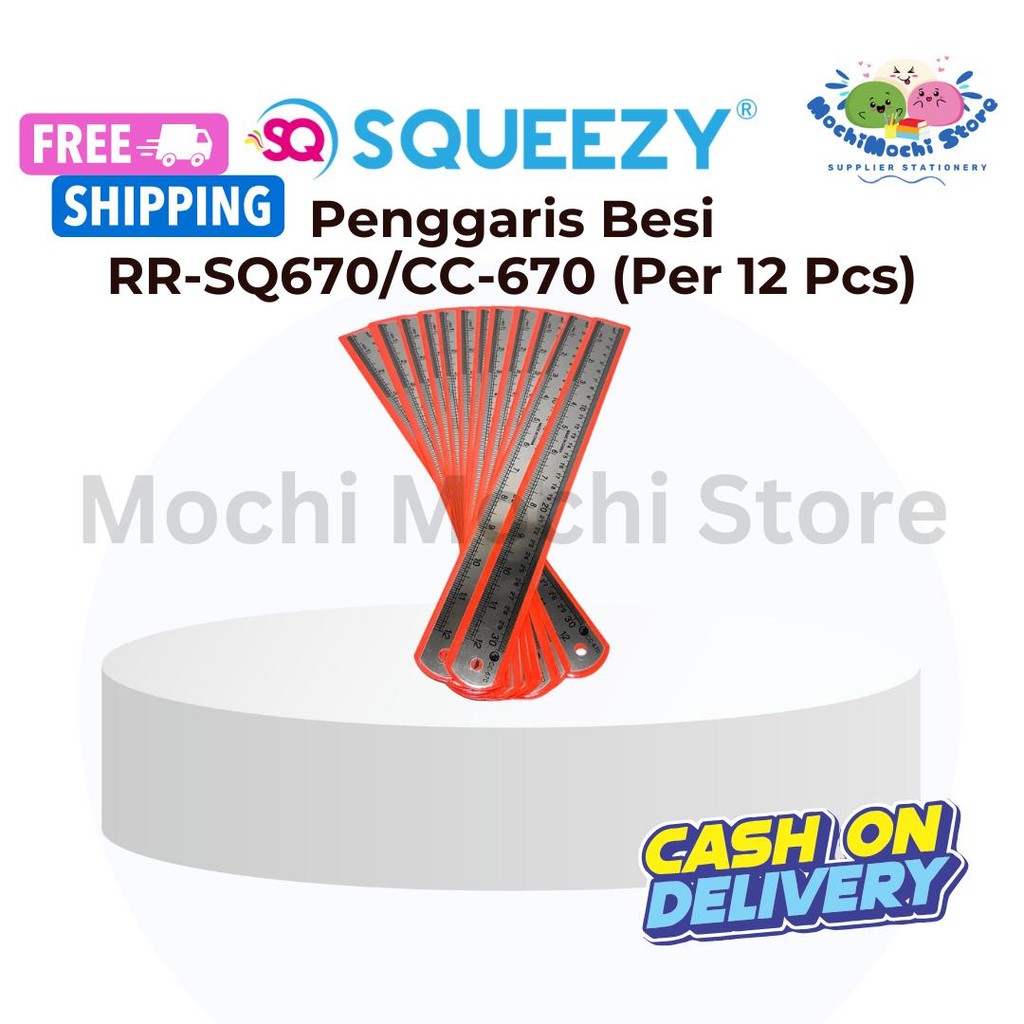 

PER LUSIN/12 PCS Penggaris Stainless 30cm RR-SQ670 / CC-670 | Penggaris Besi | Penggaris Anak | RR-SQ670 / CC-670