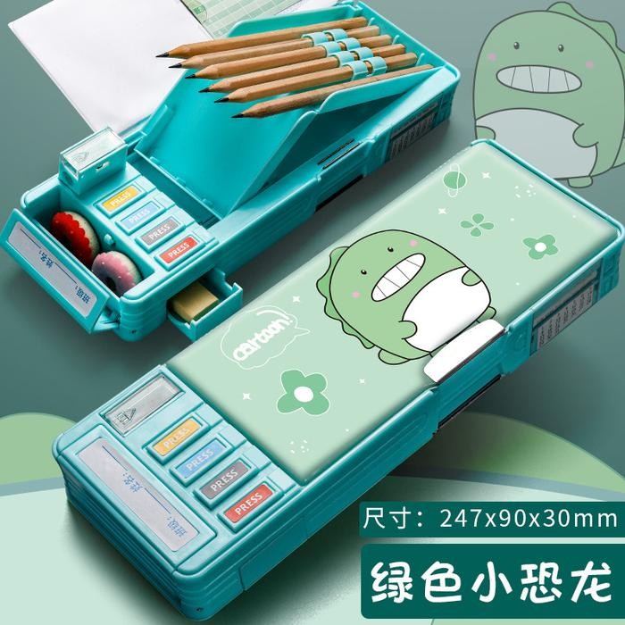 

[New Arrival] Kotak Pensil Anak Sekolah Tempat Pensil Anak Sekolah Water proof Multifungsi - Model A Dinosaurs