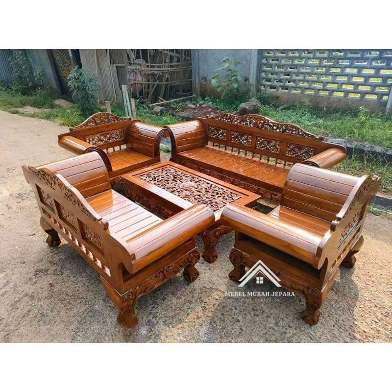 kursi tamu madura jati kaki garengan, kursi tamu mebel jepara