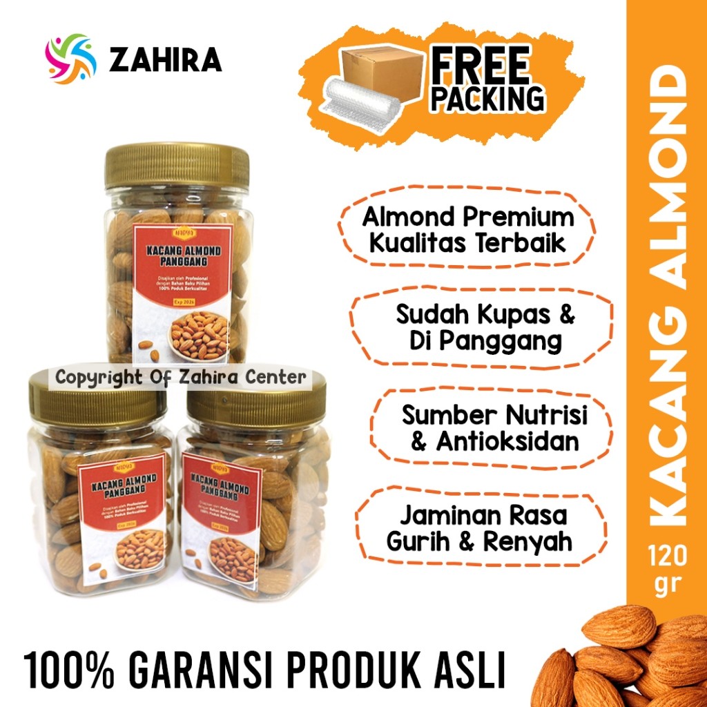

KACANG ALMOND TOPLES Premium 120gr Panggang Tinggal Konsumsi Sumber Gizi Suplemen MPASI Ibu Hamil