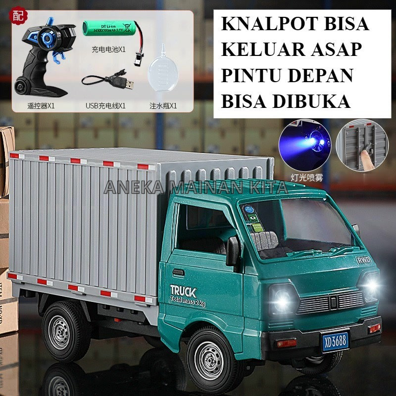 

Mainan Mobil Remote Control Asap Led Mobil Carry Scale 1:16 RC Drift Rc Pick Up Box Buka Pintu Spray