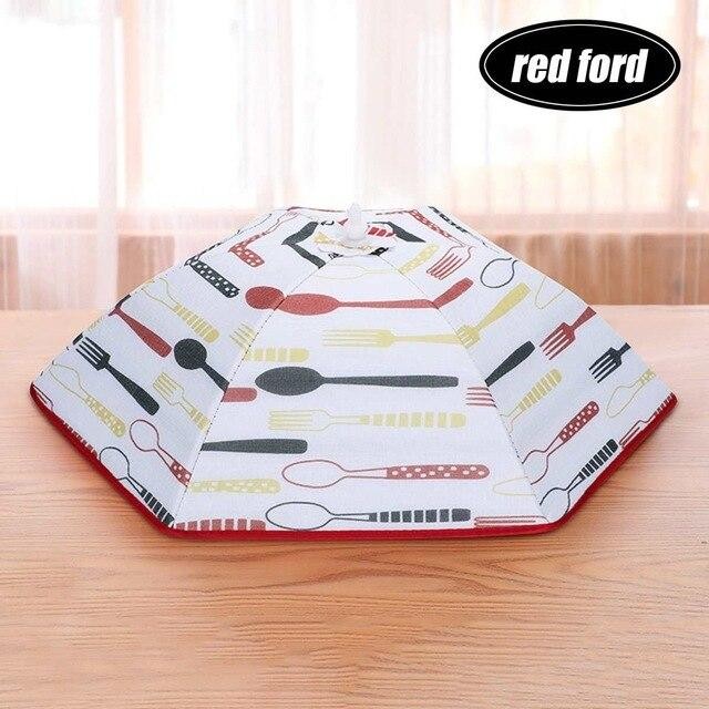 Tudung Saji Lipat Tudung Saji Modern Penutup Makanan Ekstra Besar TS02 - Red Fork