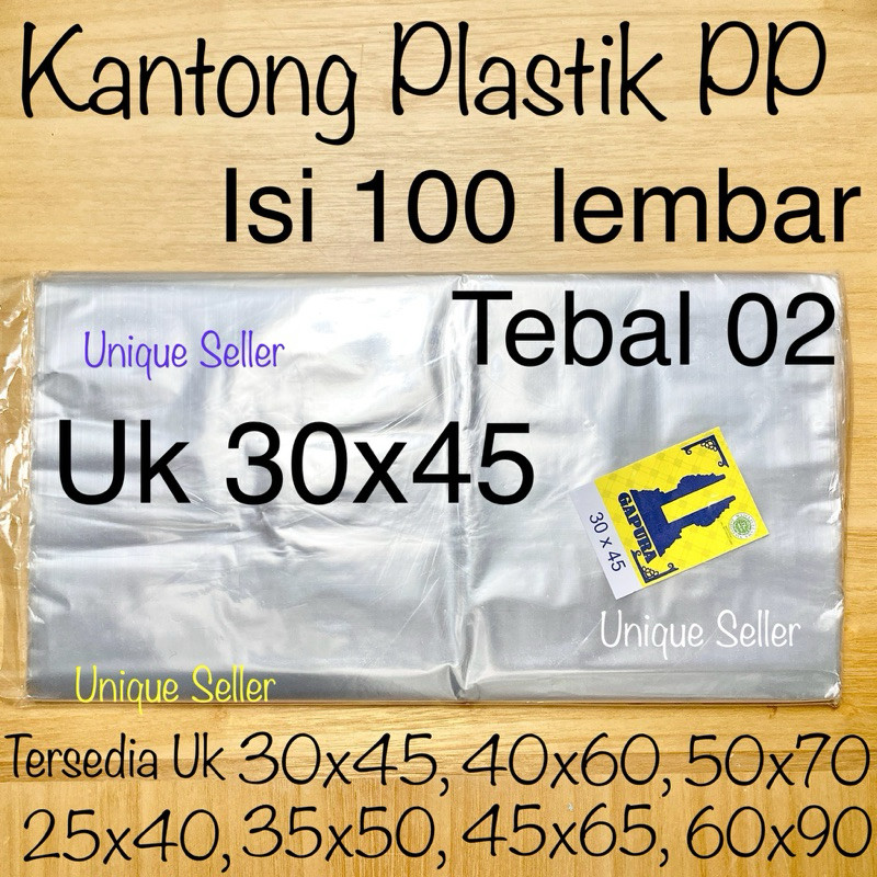 [Isi100] Plastik Laundry GAPURA 30x45 Tebal 02 / Kantong Plastik PP Uk 30 x 45 x 02 / Plastik Opp Ti