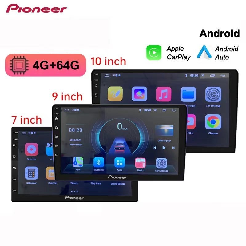 Dengan Sistem Pendingin Pioneer Mobil Layar Android Host 7/9/10/Inci Sistem Android Navigasi 4G + 64
