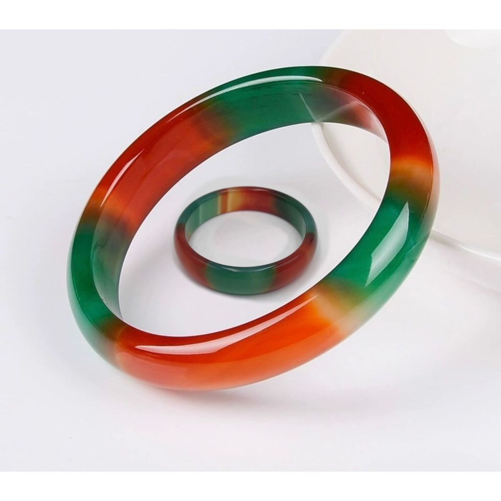 Set Gelang Cincin Batu Giok Pria Dan Wanita Asli Batu Giok Made In China Elegan Batu Natural