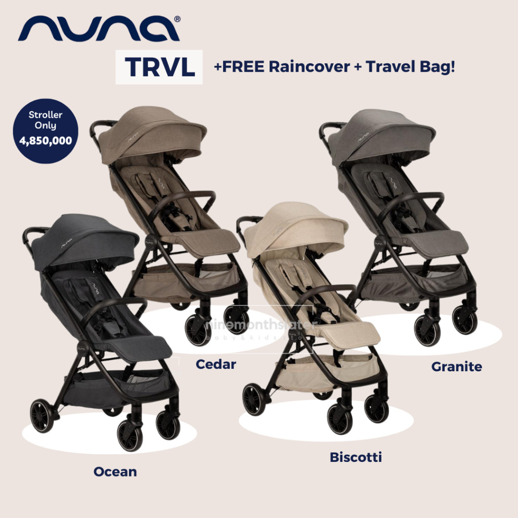 NEW Nuna TRVL Stroller - Travel Cabin Kereta Dorong Caviar Pine Hazelwood Sapphire Rainbow Anak Bayi