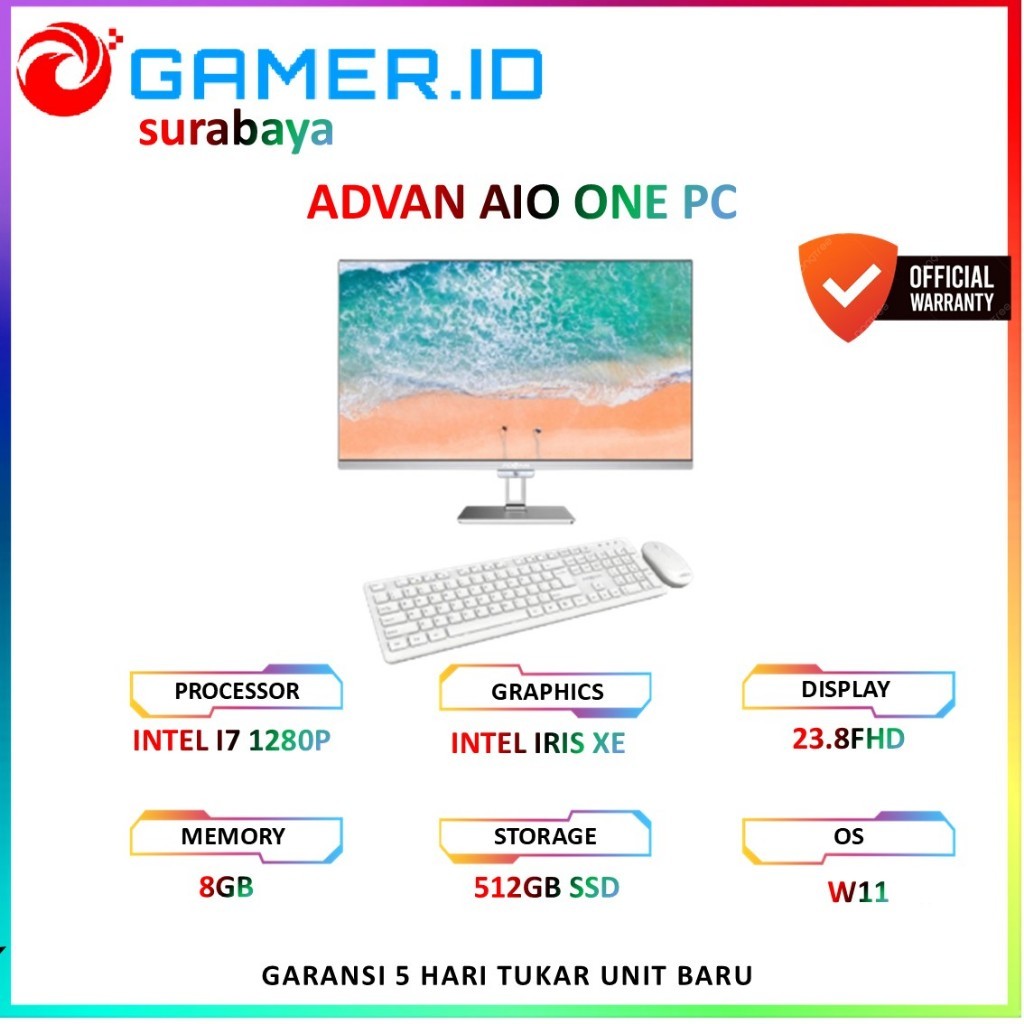 ADVAN AIO ONE PC I7 1280P 8GB 512GB