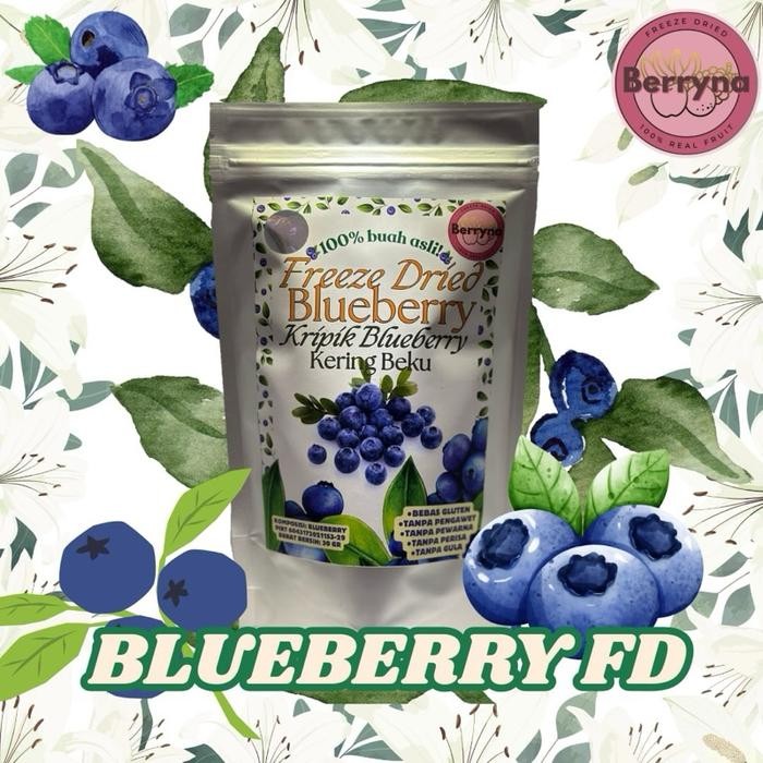 Berryna Blueberry Superfood Kering Beku Freeze Dried 30g Cemilan sehat dari bayi sampai dewasa dan B