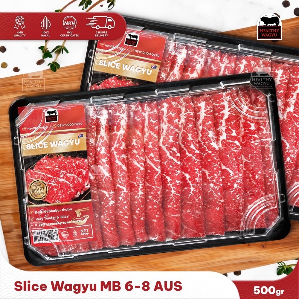 Slice Wagyu Shabu-Shabu Yakiniku Mb 6-8 500gr Healthy Wagyu