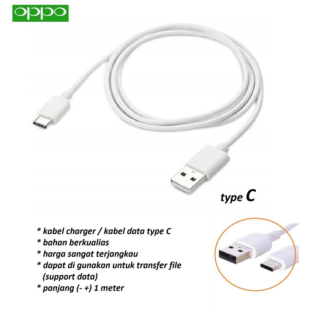 Usb type C kabel charger oppo F19 (CHP2219 / CPH2219) - F19 PRO (CPH2285) - F19S (CPH2219 / CPH2223)