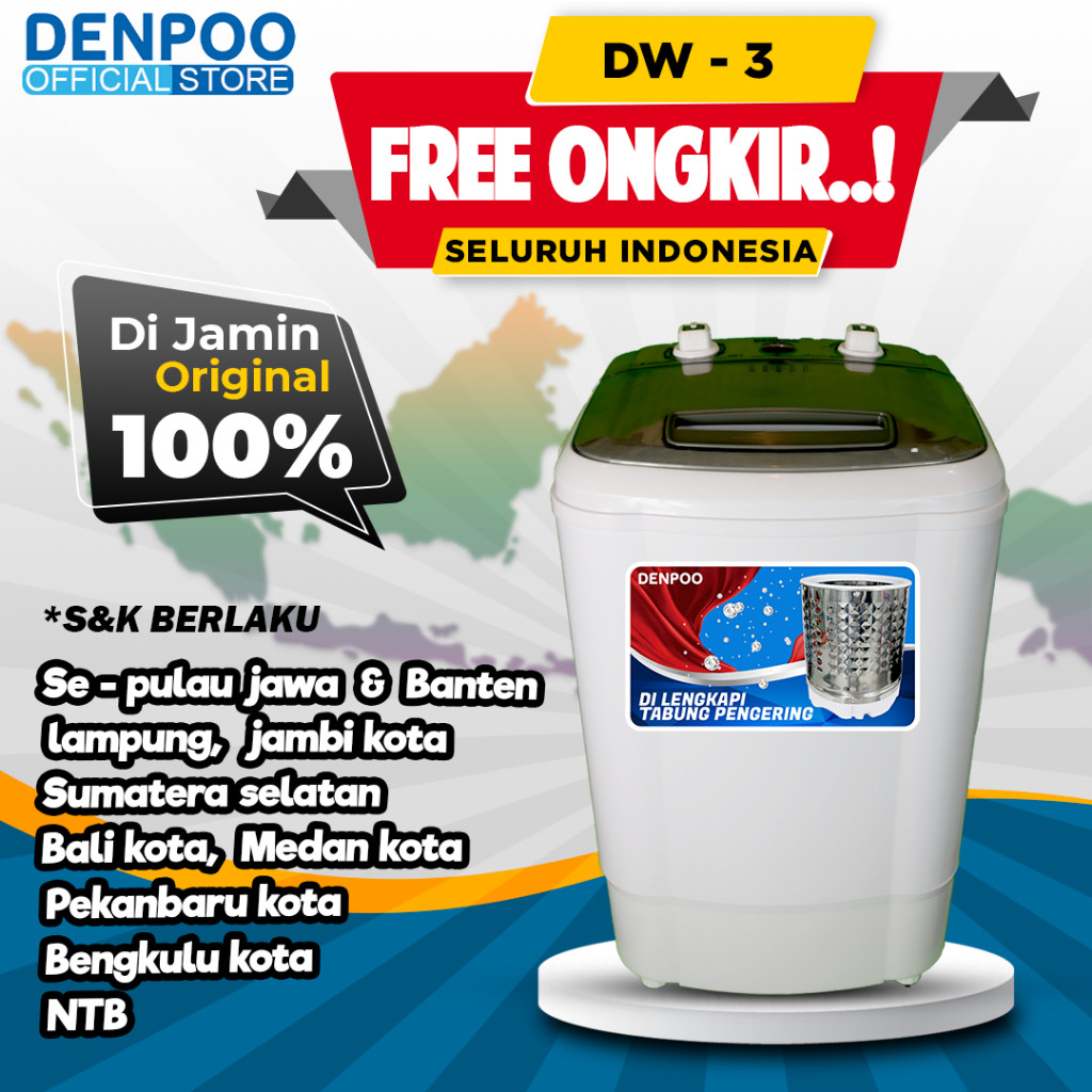 MESIN CUCI MINI DENPOO DW3 - MESIN CUCI PORTABLE