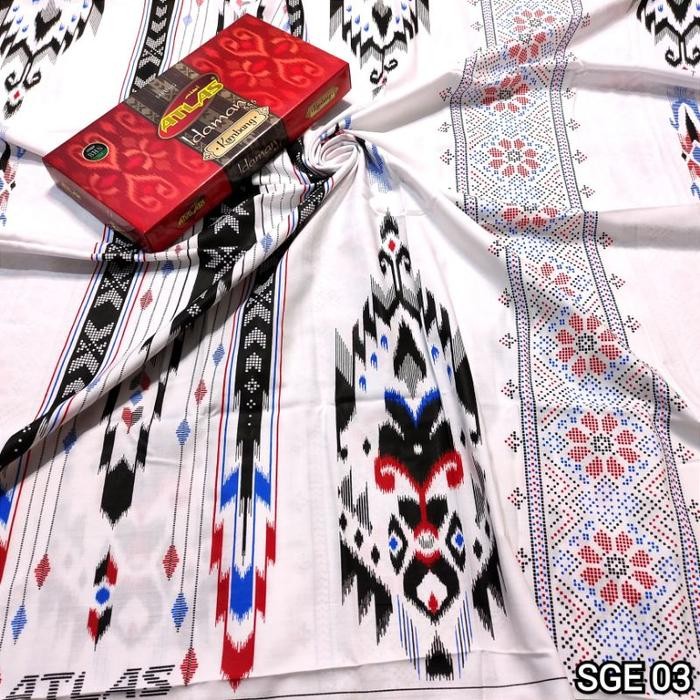 Sarung Atlas Idaman Harmoni New Motif BHS - Putih