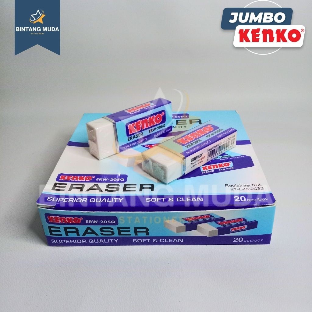 

Penghapus Pensil Kenko Putih ERW-20SQ Besar Jumbo