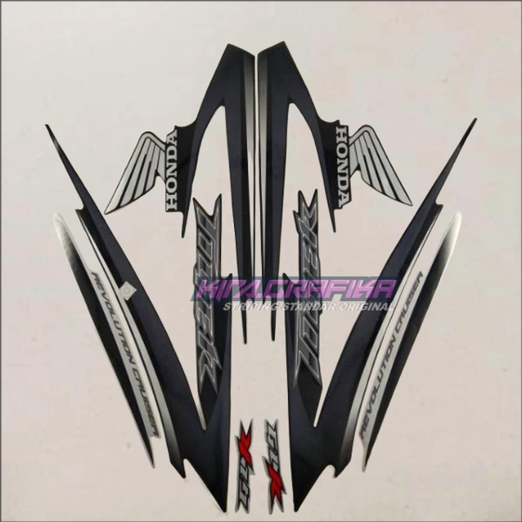 striping lis stiker standar ori Tiger 2009 hitam silver stiker ori Tiger Revo 2009 striping Tiger Re