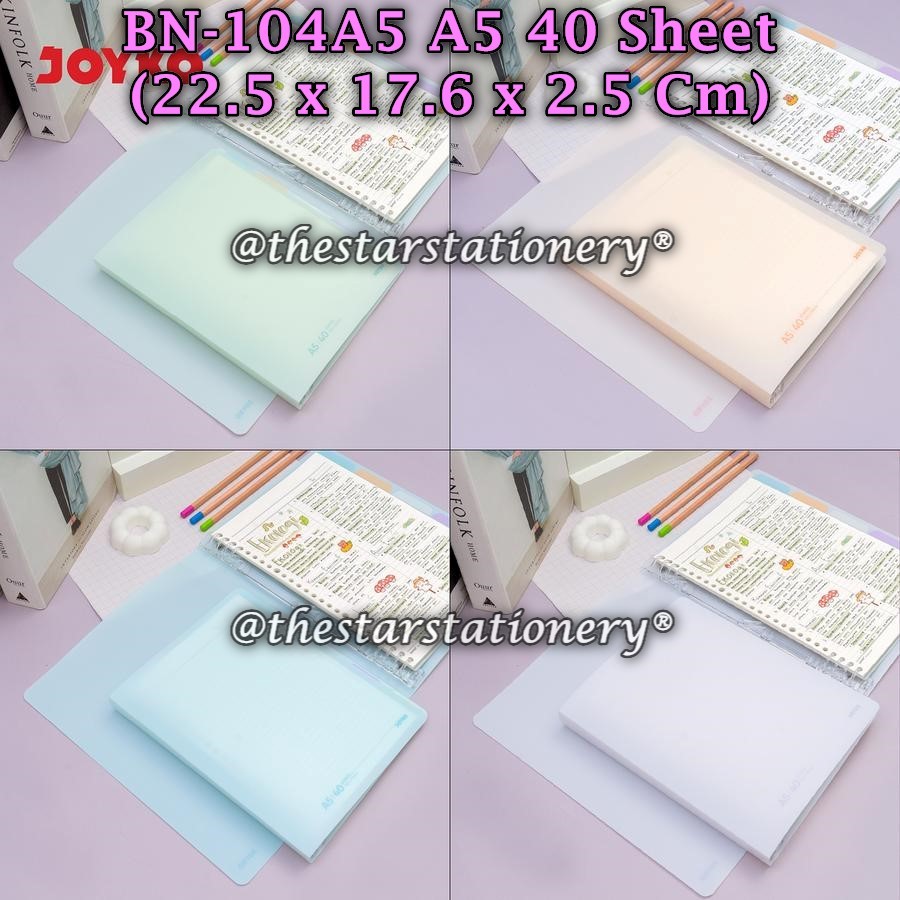 

(1 Biji) GROSIR Map Binder JOYKO BN-104A5 A5 40 Sheet 2x4 Rings Plastik / JOYKO Binder Note BN-104