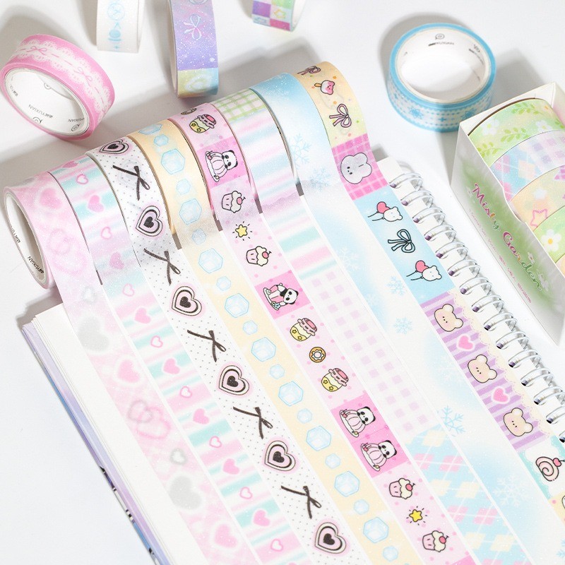 

5Rolls/Set Washi Tape for Crafts Tapes Roll Stickers Diary Masking Decorative Adhesive Set Washi Tape Stationery Journaling