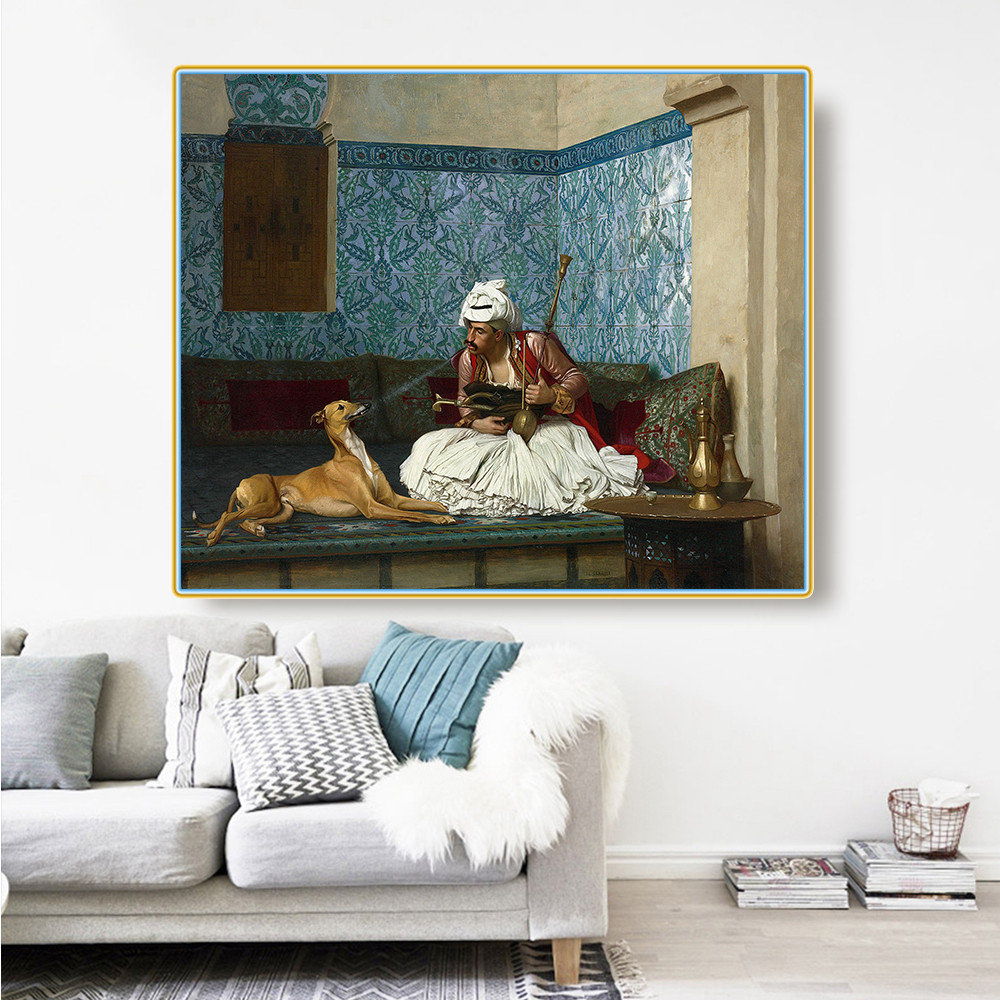 

Citon Jean-Leon Gerome《Arnaut And His Dog》Canvas Oil Painting World Famous Artwork Picture Modern Wall Art Decor Home Decoration
