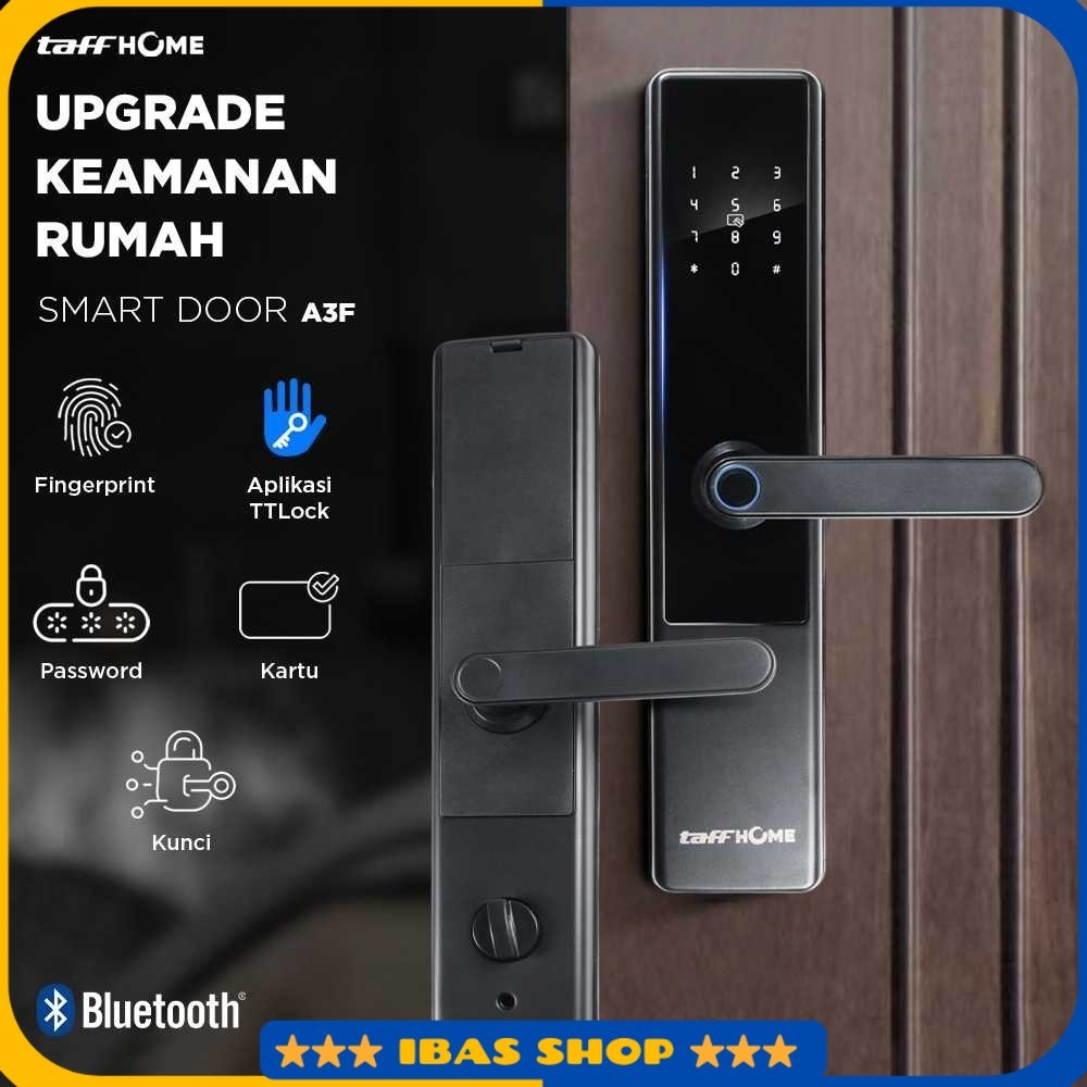 TaffHOME Smart Door Lock Fingerprint Password Bluetooth Card TTLock - A3F