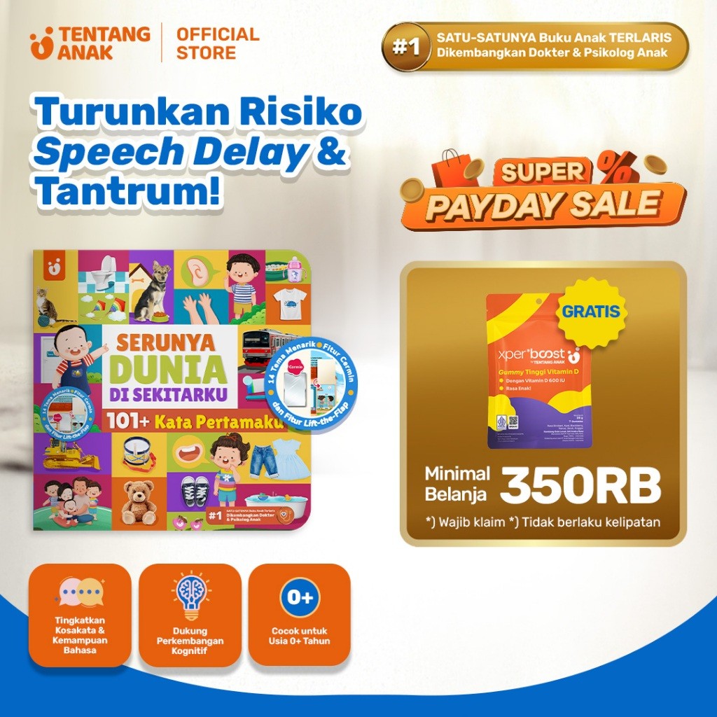 

Tentang Anak - Buku Anak 101+ Kata Pertamaku | Lift-the-Flap & Cermin | Buku Pertama Anak Kurangi Risiko Speech Delay & Tantrum
