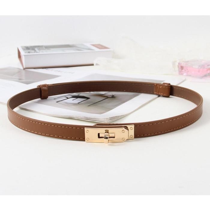 Ikat Ban Pinggang Wanita LOCK Elastis Korea Fashion Kulit PU Gasper Sabuk Cewe Womens Belt Korean - 