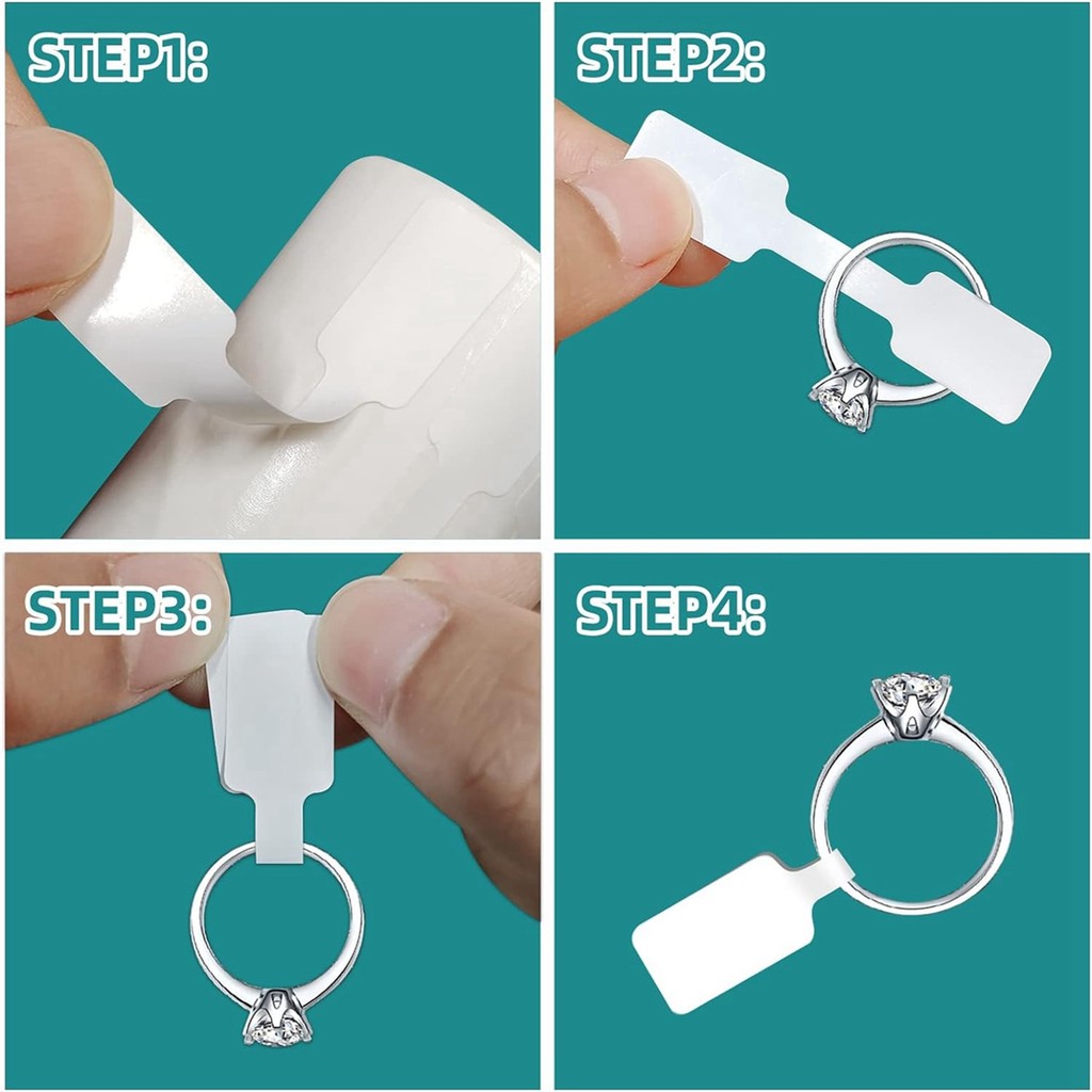 

500pcs/roll Kraft Paper Price Stickers Jewelry Price Tags Self Adhesive White Blank Sticker Ring Necklace Earring Price Label