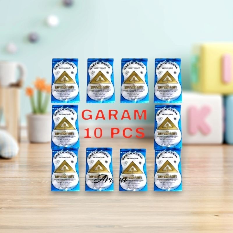 

10 Pcs Garam Masak Dapur Beryodium Cap segitiga By Arena Prabot