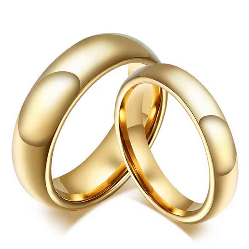 

Fashion 100% pure tungsten rings 4MM/6MM wide Gold-Color wedding rings for women and men jewelry