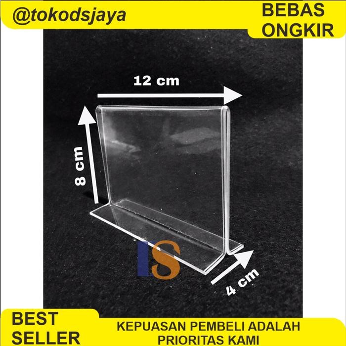 

PROMO 8 x 12 cm LT - Akrilik Tempat Barcode/Qris/Brosur/Nomor Meja Tebal 2mm Acrylic Stand - 8x12 LT