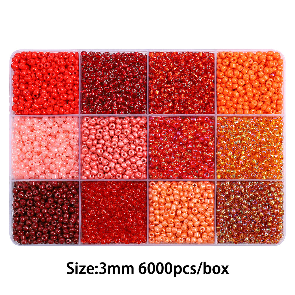 

About6000Pcs12 Grid Rice Bead Set Box 3mm Colorful Unique Loose Beads Handmade DIY Making Jewelry Earrings Necklace Accessories