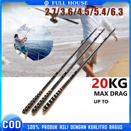 4.5M joran tegek super kuat 10kg / joran tegek / tegek 450 murah ringan kuat / tegek pancing super k