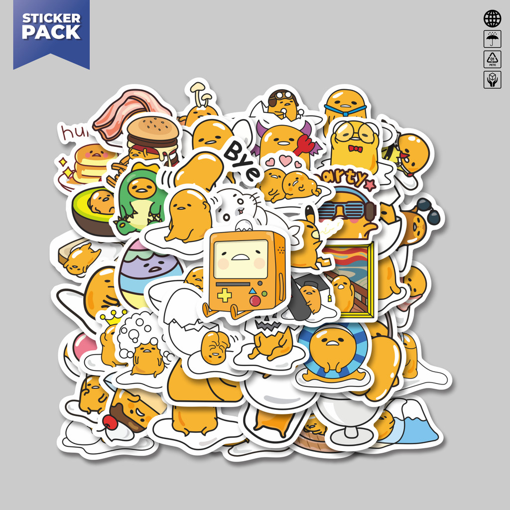 

[100PCS]Stiker Pack Stiker Kartun Gudetama Stiker Aesthetic Vinyl Anti Air Dekorasi Sticker Laptop Buku Journal Koper Helm Casing HP Gitar Helm Skateboard