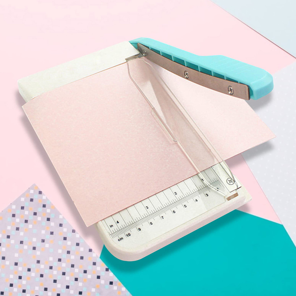 

1pc Paper Cutter, Cutting Desktop Paper Cutter with Safety Cutting Head Side Ruler for Kraft Paper Photo Cards Scrapbooking