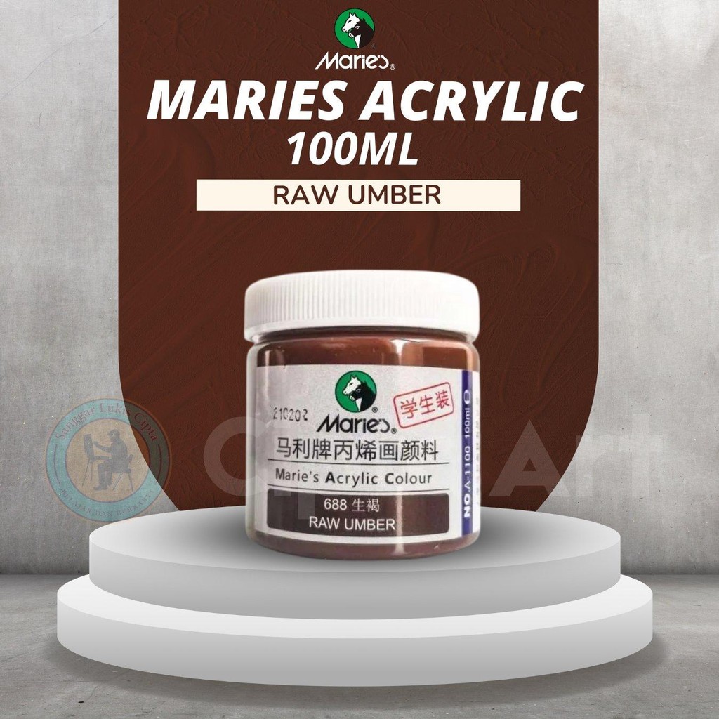 

Maries Cat Akrilik Maries 100ml (Raw Umber) Warna Tajam Tahan Lama untuk Lukisan Profesional - Painting