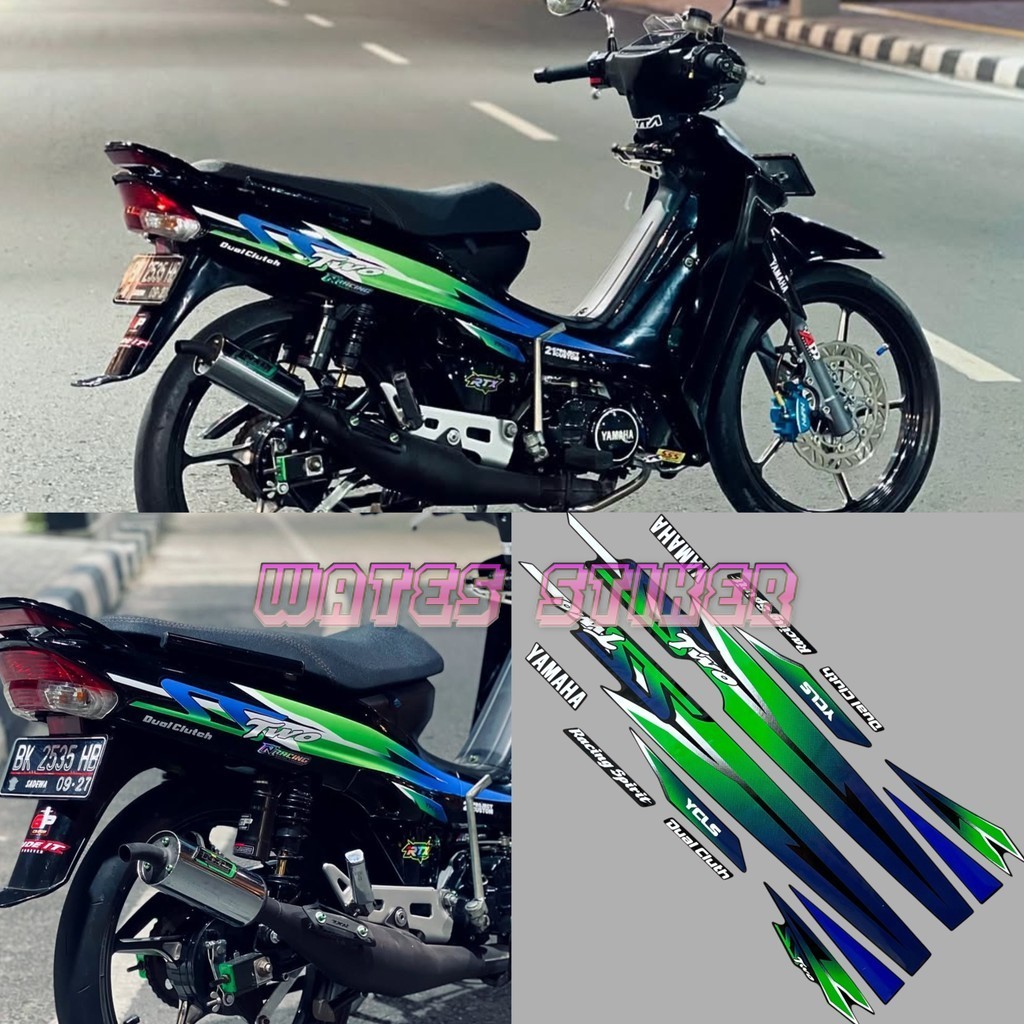 Striping Sticker Yamaha F1ZR fizr fiz r f1 zr SS Two SSTwo SS2 stiker list body Hitam Biru Hijau