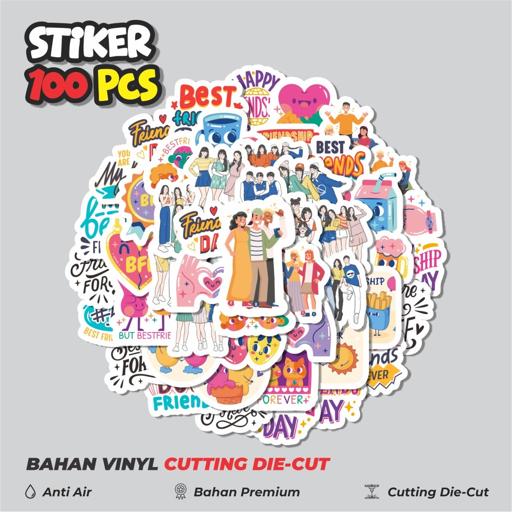 

Terbaru! 50 pcs Stiker Persahabatan Aesthetic Dekorasi Lucu Kreatif untuk Notebook, Skateboard, HP