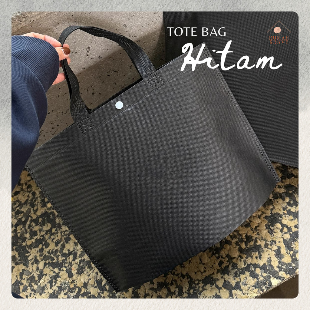 

RUMAH KRAVE - Tote Bag Hitam Jumbo Goodie Bag Tas Kantong Hadiah