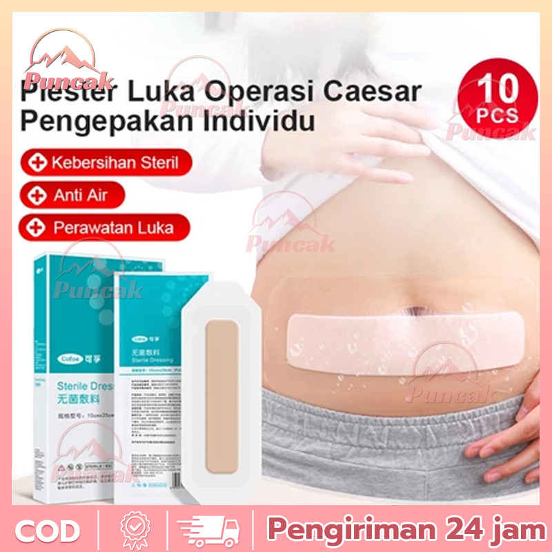10pcs Plester Pasca Operasi Caesar Anti Air Perban Luka Sc Anti Air Waterproof Transparan