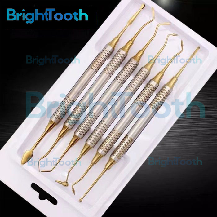 Instrument plastis filling gold titanium coated / instrumen komposit composite / anti lengket tambal