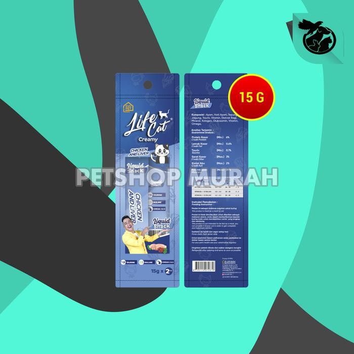 

Life Cat Creamy Snack Cemilan Kucing Liquid 15 Gram - CHICKEN LIVER