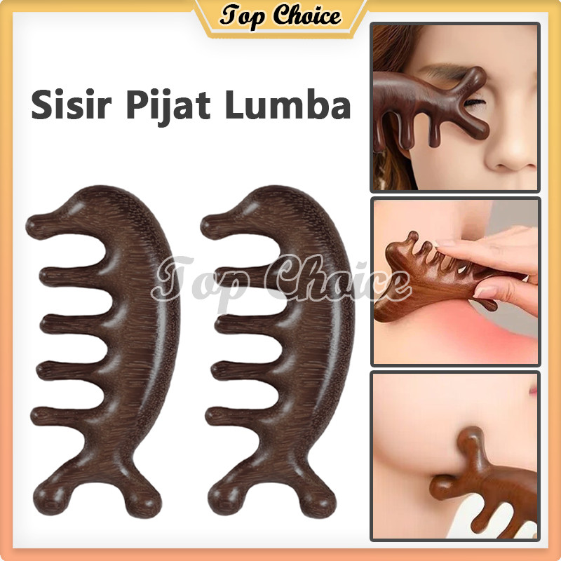 Alat Pijat Kepala Kayu Scalp Sisir Sisir Rambut Coklat Motif Mata KAYU Cendana Bahan