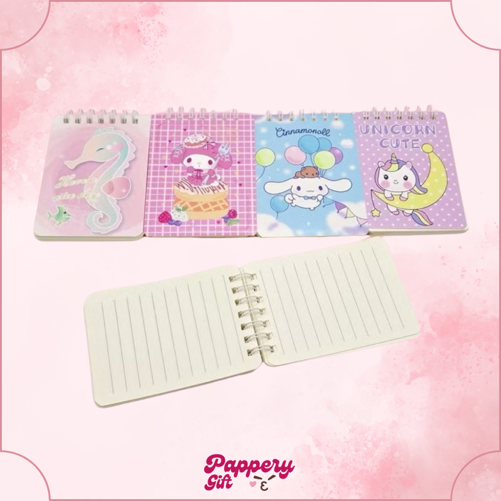 

Notebook Ring Atas Motif Buku A7 Buku Tulis Catatan Lucu Aesthetic Animal Unicorn Sanrio - ES0320
