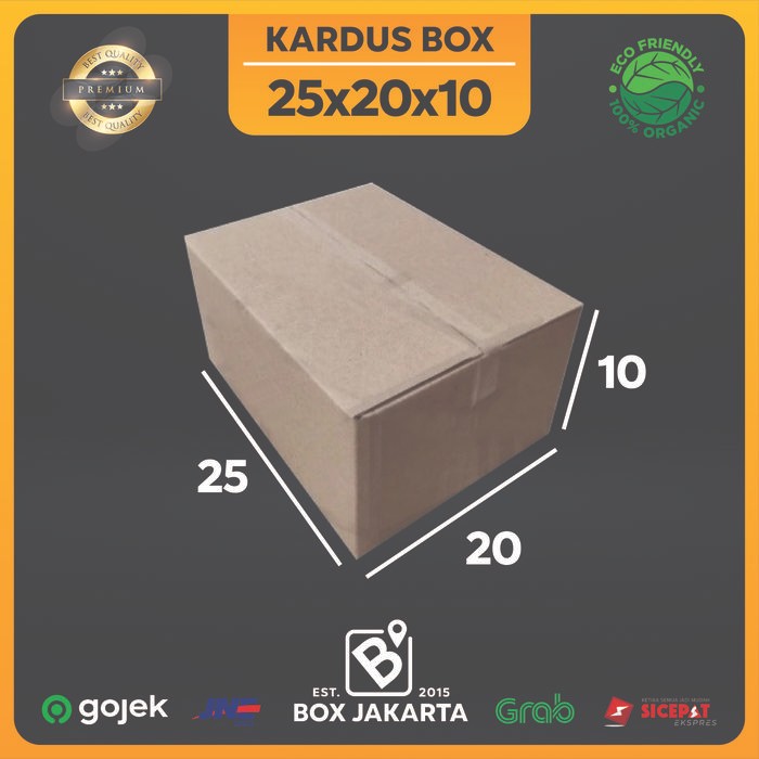 

KARDUS BOX uk 25x20x10 CM Kotak Packaging Corrugated SHEET POLOS
