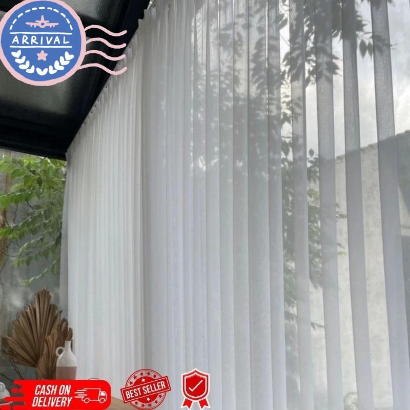 Vitrase gorden model kawat dalaman gorden warna putih dan cream banyak pilihan ukuran panjang | Gord