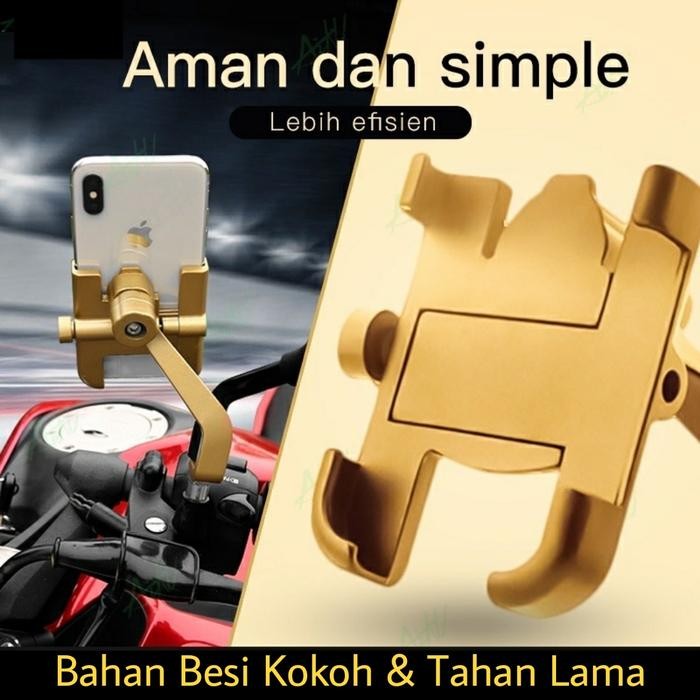 holder motor phone holder spion besi 100%asli warna gold