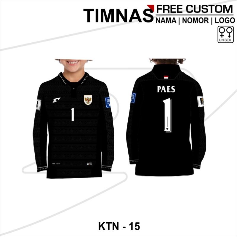 jersey kiper timnas indonesia baju kaos kiper anak lengan panjang timnas indonesia CO