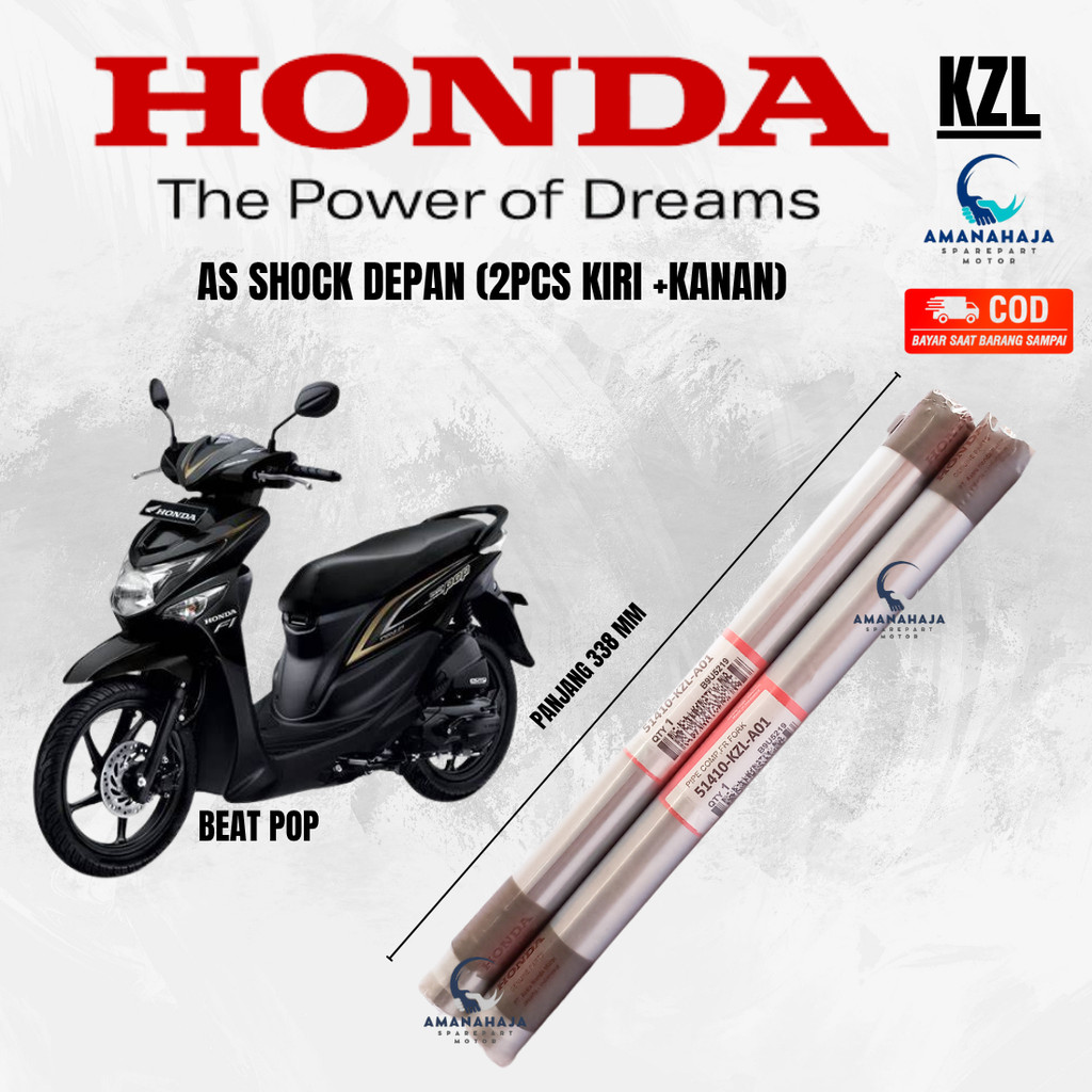 (GARANSI) ORI AS SHOCK DEPAN TIANG SHOCK BEAT POP (KZL) | SPAREPART ORIGINAL SUKU CADANG SEPEDA MOTO