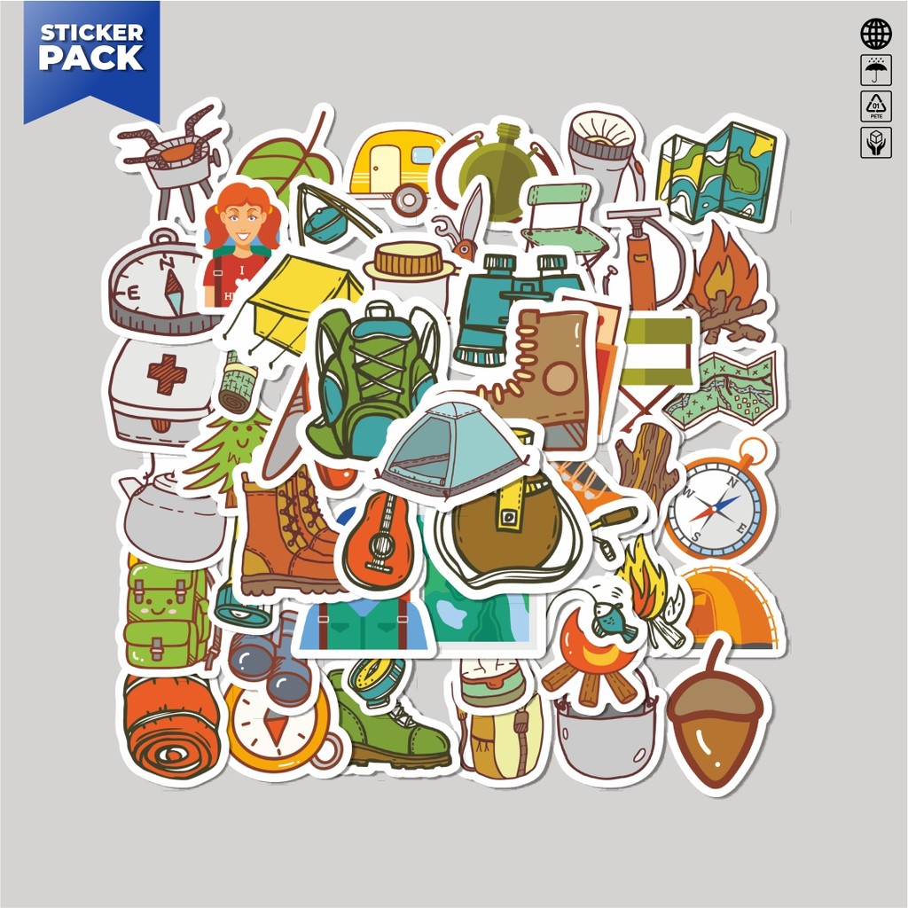 

[100PCS]Stiker Pack Stiker Mobil Hiking Camping Travel Petualangan Aesthetic Vinyl Anti Air Dekorasi Sticker Laptop Buku Journal Koper Helm Casing HP Gitar Helm Skateboard