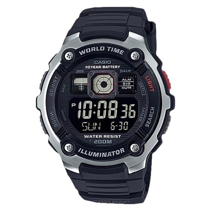 Jam Tangan Pria Casio General AE-2000W-1BVDF WR 200M Men Digital Dial Black Resin Band
